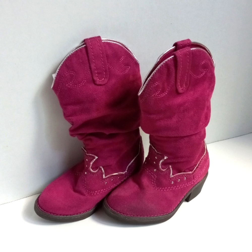 FUSCHIA & SILVER ROUGE COWBOY BOOTS